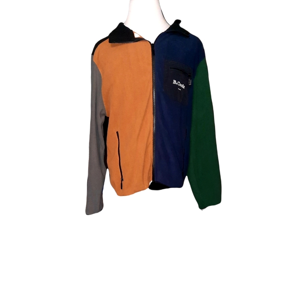 Barney Cools XL Fleece Jacket Partial Zip Color Block Men sweater Sweats…
